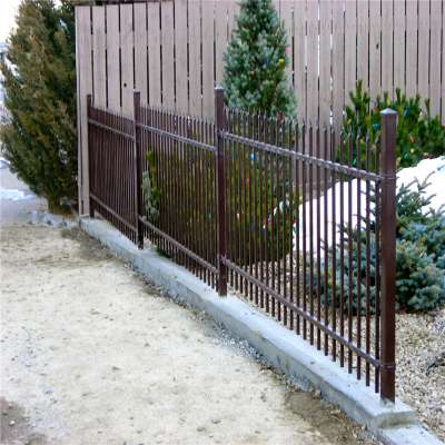 Black Iron Palisade Fence for Garden